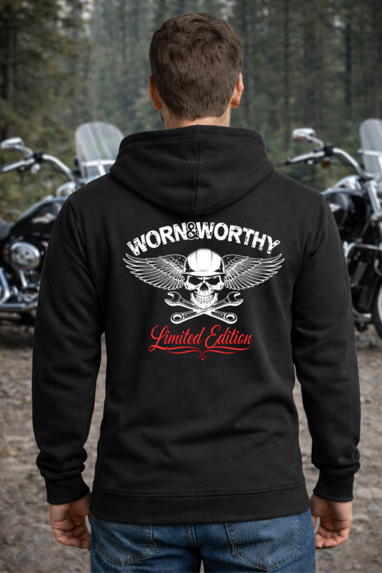 Limited Edition Winged Skull Hoodie – Worn & Worthy