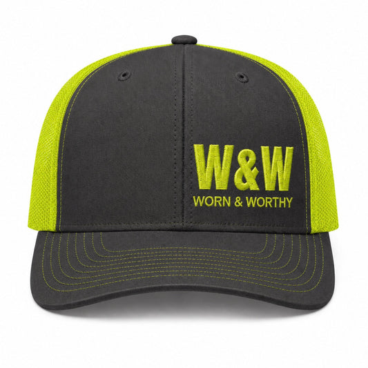 Charcoal/Hi-Vis Built Different Trucker Hat