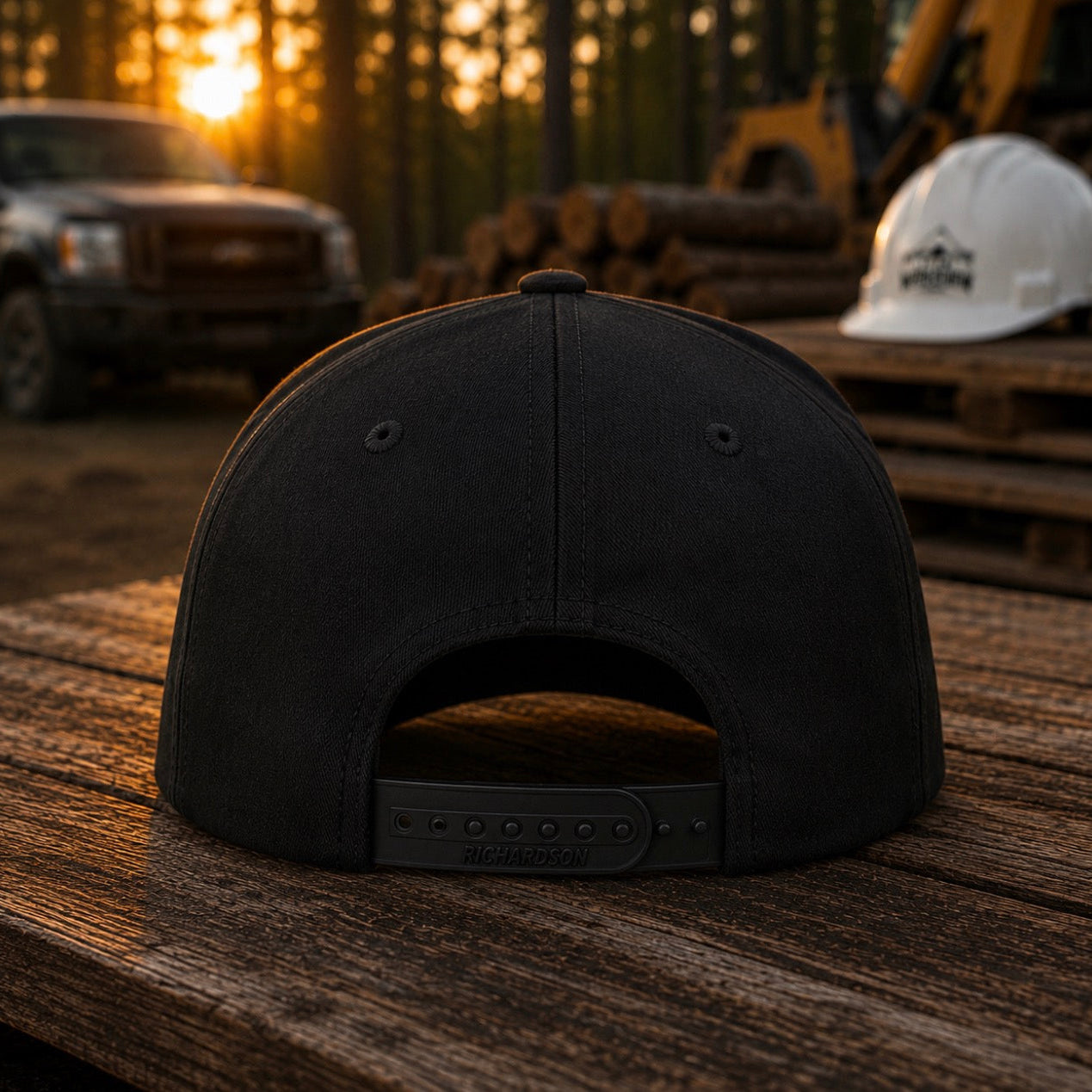 Blue Collar. Earn Every Dollar. Leather Patch Flexfit Snapback