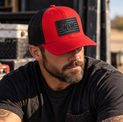 RED Friday W&W Flag Leather Patch Hat