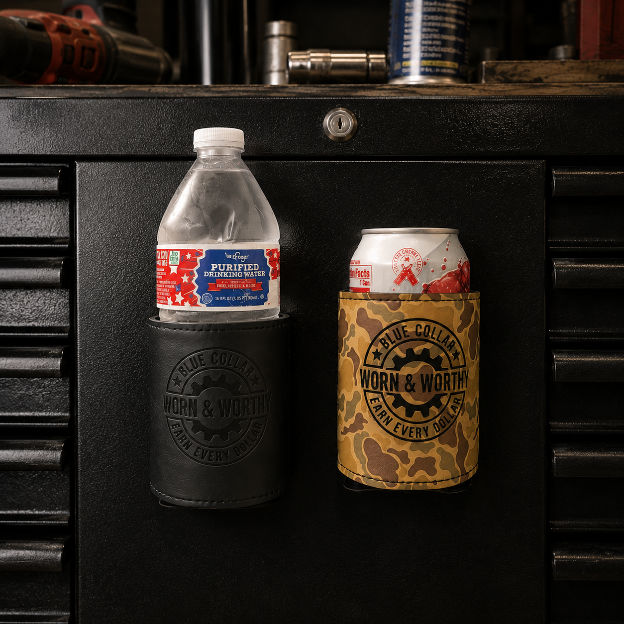 Premium Magnetic Koozie | Blue Collar. Earn Every Dollar.